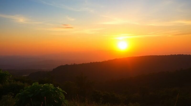 Pemandangan matahari terbit yang indah dan inspiratif